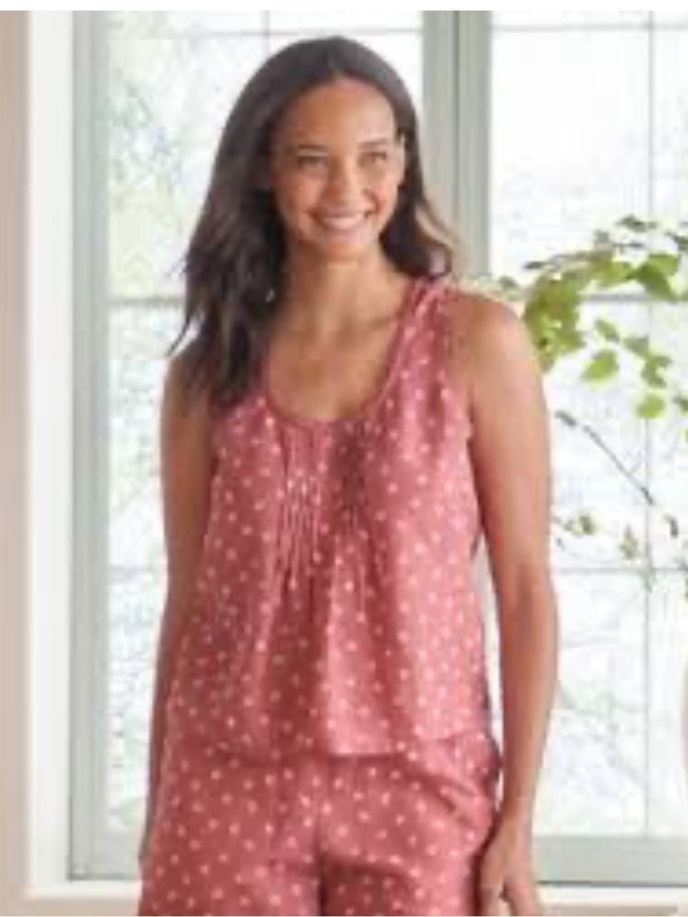 Garnet Hill Linen Lounge Pajama Set Top XS, bottoms Small